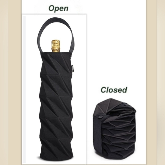 LOT of BUILT Oragami Collapsable Wine Tote +2 Hand Pinted Cheetah Wine Glasses - Picture 7 of 7